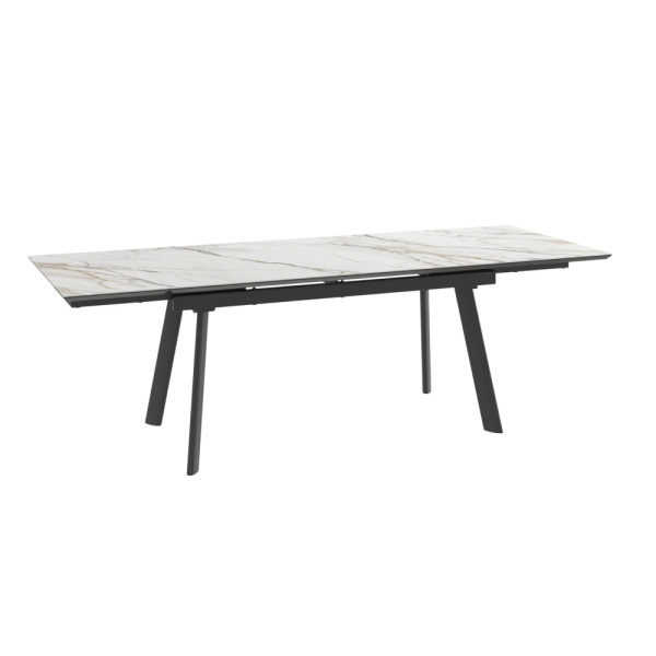 Стол MILANA FOUR-160, раздвижной 160(40+40)x90, CALAKATTA GOLD ST CER/ЧЕРНЫЙ MILANA FOUR 160